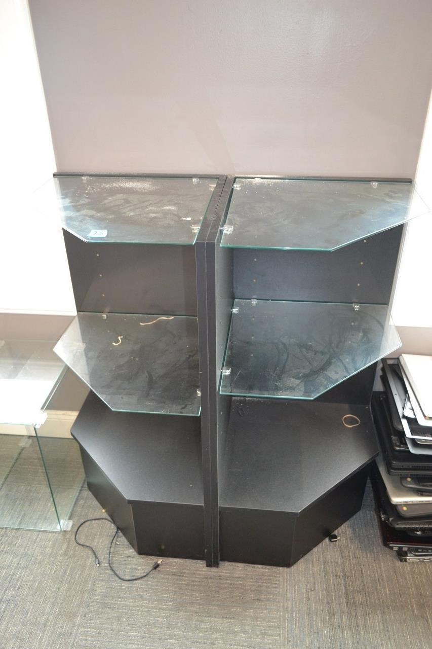 13: glass/press board display unit, 2 pieces,