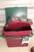 Plastic Organizer Box w/Divided Tray (12"H X 14"W