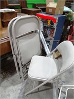 3 Padded Metal Folding Chairs
