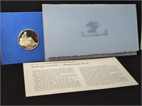 1972 .925 Silver Franklin Mint Medal, No. 14,