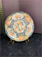 Japanese Akura Porcelain Serving Plate W/ stand
