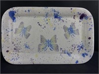 Signed Handmade Butterfly Ceramic Tray