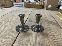 Two Weighted Sterling Silver Candlesticks