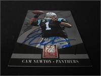 Cam Newton signed football card COA