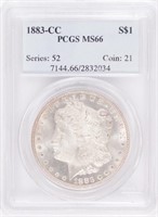 Coin 1883-CC Morgan Silver Dollar PCGS MS66