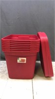 7 Sterilite 18gal Plastic Storage Containers &lids