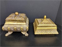 Vintage Gold Gilt Clawfoot Treasure Box Group