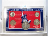 Liberty Coin Set Walking, Standing, Mercury, "V"