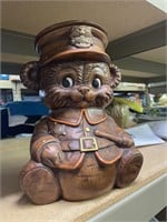 teddy bear police chief cookie jar, treasure craft