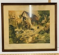 Vintage “The Old Mill” Framed Painting