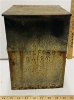 Antique Guilford Dairy Metal Galvanized Milk Box
