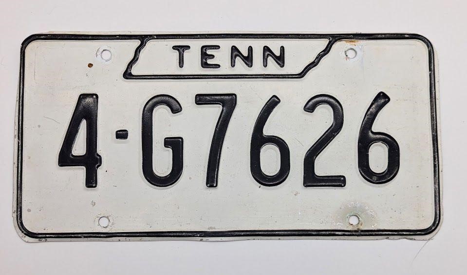 White And Black Tennessee License Plate