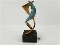 Sculpture en bronze Moderniste sur socle en granit