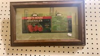 Framed fruit can label - White House Red Sour