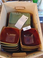 Green/Brown Plates & Bowls