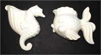 Ceramic Fish & Seahorse Wall Pockets