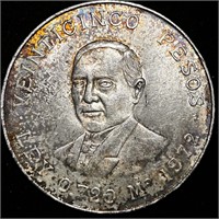 1972 RAINBOW TONE MEX SILVER VEINTICINCO PESOS