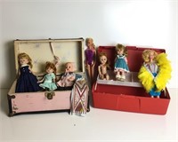 Collection of Antique Dolls and Doll Case