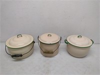 Three Piece Enamelware Kitchen Kettles