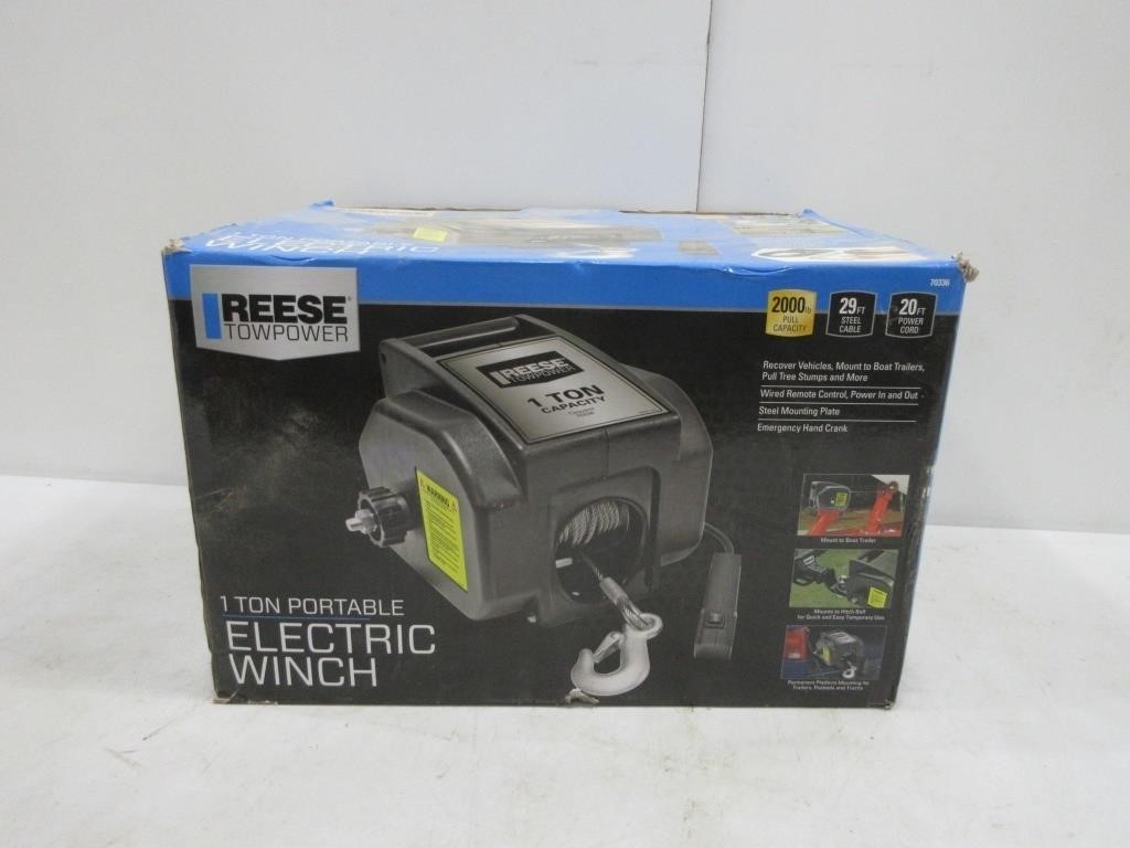 Reese 1 Ton Portable Electric Winch, New