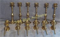 (6) Brass Candles Sticks & (6) Brass Sconces