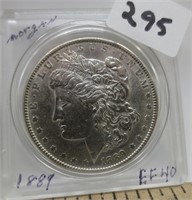 1889 Morgan silver dollar