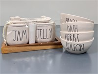 Rae Dunn Kitchen Dishes + Jam & Jelly Set