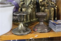 STERLING - SILVERPLATE CANDLE HOLDERS