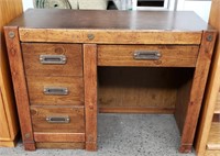 Country Style Leather Topped Desk with Chair