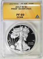 2017 WAMERICAN SILVER EAGLE ANACS  PF 69 DCAM