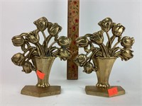 Brass Floral Vase Bookends please see photos for