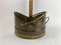 Brass Fireplace Bucket with Handle see photos for