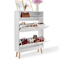 B3140 BENTISM Shoe Cabinet with 2 Flip Drawers