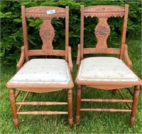 2 Ornate Hip Hugger Dining Chairs