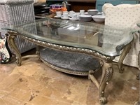 Coffee table with glass top 51x32x19