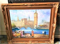 P. Sanchez Signed London Painting