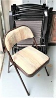 Six Folding Metal & Plastic Arm Chairs