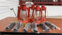 (5) Flying Crane kerosene lanterns & (6)