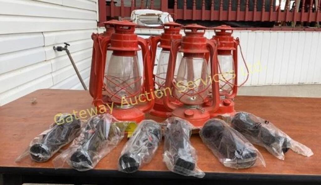 (5) Flying Crane kerosene lanterns & (6)