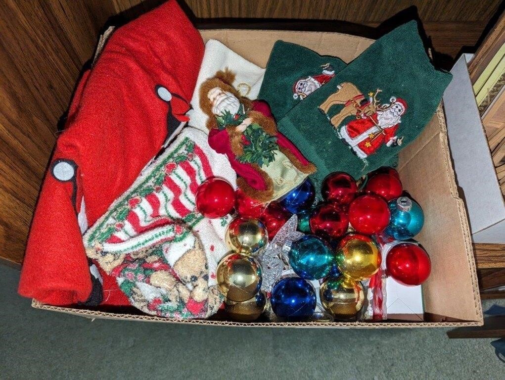 Christmas linens, balls & Decoration