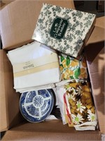 Box of Kitchen Linens, Chinese Tea Box