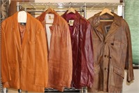 Clothing Lot: (4) Men's Vintage Leather Jackets