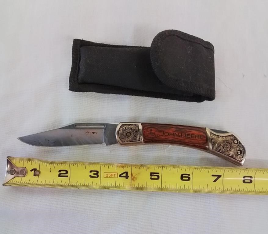 John Deere pocket knife and case