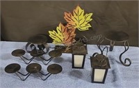 Metal candle holders. And 2 battery tea lights