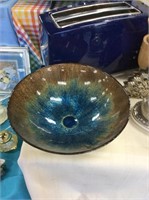 Blue and brown decorative bowl