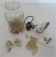 Jar with Craft Jewelry.