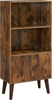 VASAGLE Bookcase, 2-Tier Retro Bookshelf with Doo
