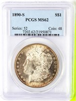 Coin 1890-S  Morgan Silver Dollar PCGS MS62