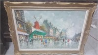 Oil On Canvas - Moulin Rouge, By A. Devity,