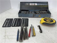 Chisels, Punches, Drill index & Stanley 100ft